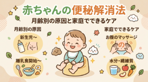赤ちゃんの便秘解消法 - 月齢別の原因と家庭でできるケア