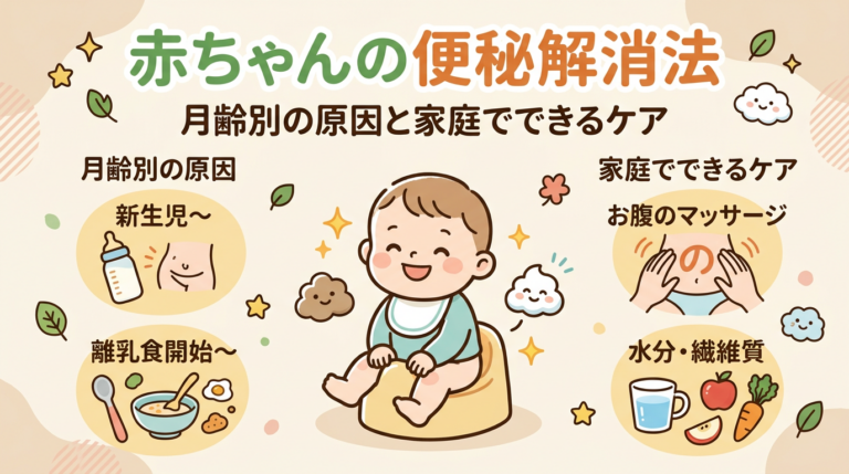 赤ちゃんの便秘解消法 - 月齢別の原因と家庭でできるケア