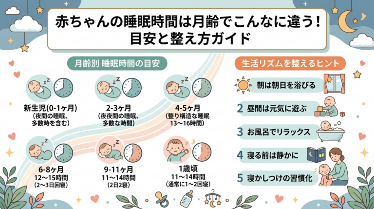 赤ちゃんの睡眠時間 - 月齢別の目安と整え方ガイド