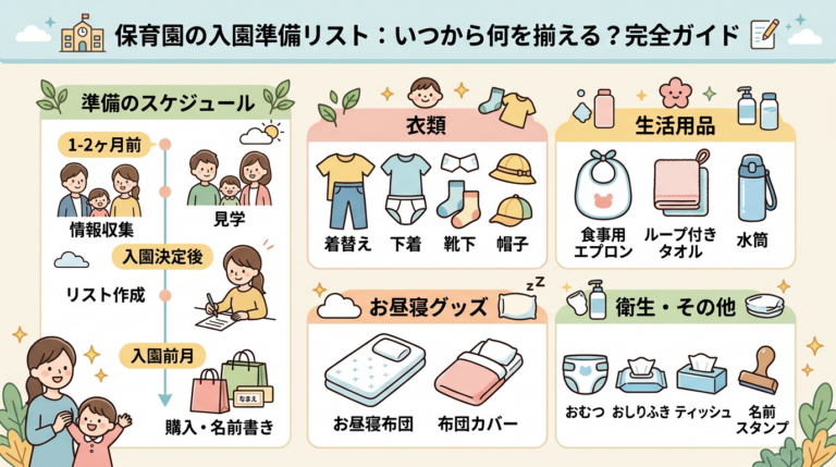 保育園の入園準備リスト - いつから何を揃える完全ガイド