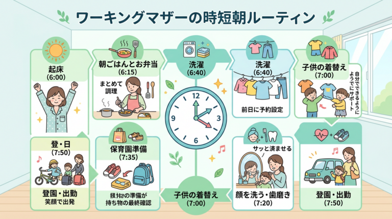 ワーママの朝時短ルーティン - 準備が劇的にラクになる7つの工夫