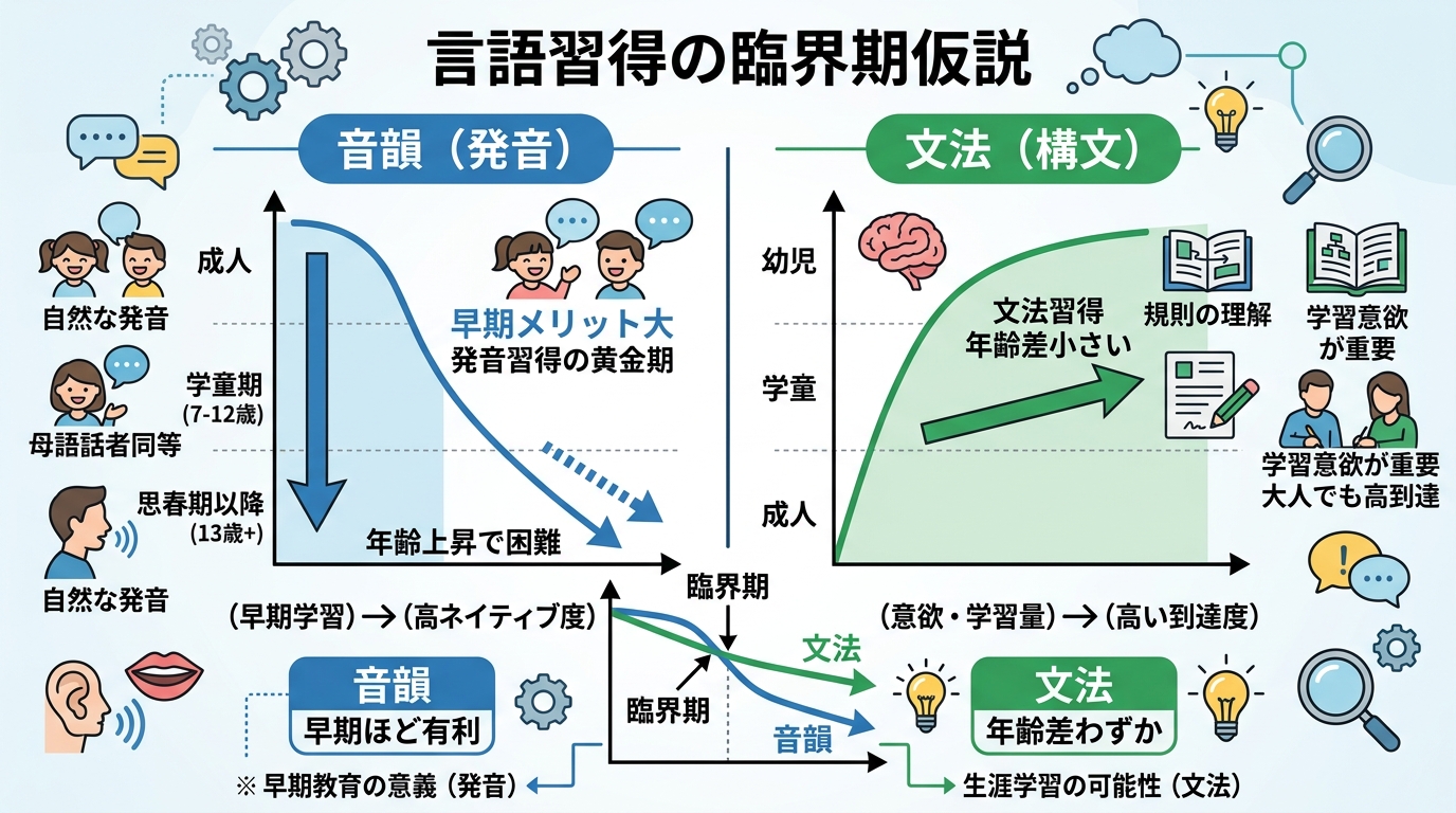 臨界期仮説の図解
