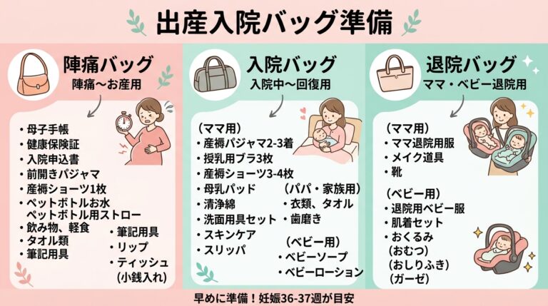 出産入院の持ち物リスト完全ガイド - 陣痛バッグ・入院バッグの分け方と必須アイテム