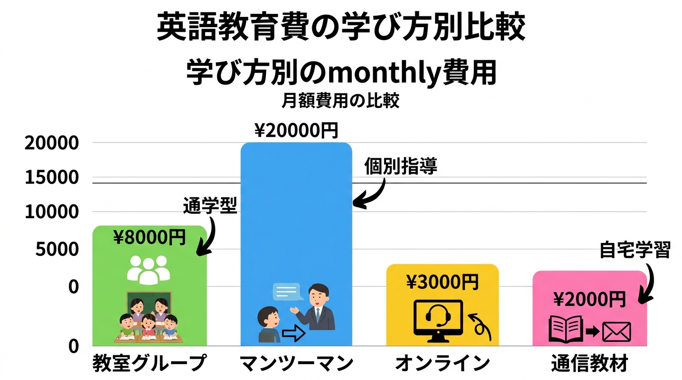 英語教育の費用比較グラフ