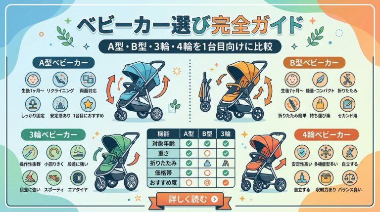 ベビーカーの選び方完全ガイド - A型・B型・三輪・四輪を1台目向けに比較