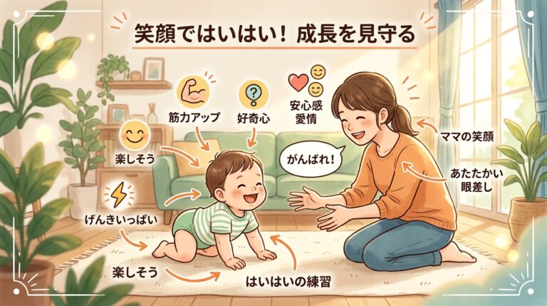 赤ちゃんのハイハイはいつから？月齢別の目安と練習方法・安全対策