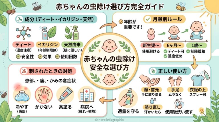 赤ちゃんの虫除けは何ヶ月から？安全な成分の選び方とディート・イカリジン比較