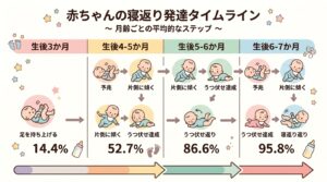 赤ちゃんの寝返りはいつから？月齢別の目安とSIDSを防ぐ安全対策まとめ