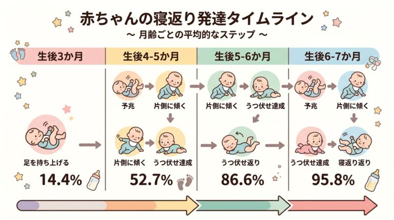 赤ちゃんの寝返りはいつから？月齢別の目安とSIDSを防ぐ安全対策まとめ