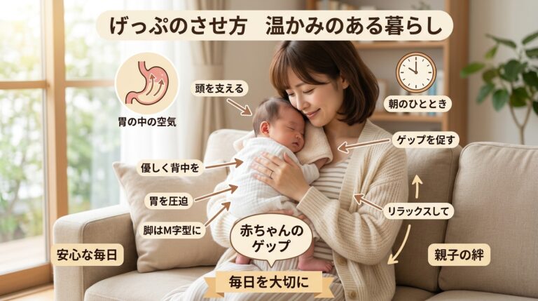 新生児のげっぷのさせ方 - 出ないときのコツと吐き戻し防止の手順