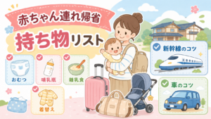 赤ちゃん連れ帰省の持ち物リスト - 月齢別チェックと新幹線・車のコツ