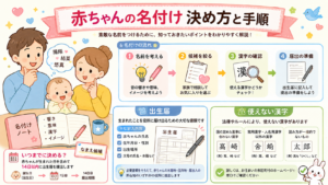 赤ちゃんの名付けの決め方と手順 - いつまでに決める？出生届・使えない漢字まで整理