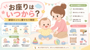 赤ちゃんのお座りはいつから？練習は必要？月齢データと腰すわりの確認方法