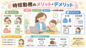 時短勤務のメリット・デメリットとは？給料・いつまで・キャリアへの影響を解説
