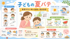 子供の夏バテ症状の見分け方 - 食欲がないときの食事と受診目安