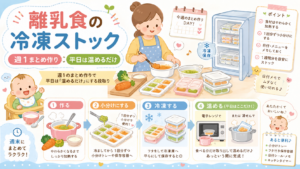 離乳食の冷凍ストックの作り方 - 週1のまとめ作りで平日は「温めるだけ」にする段取り