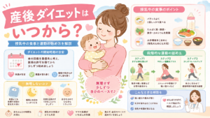 産後ダイエットはいつから？授乳中の食事と運動の始め方を解説