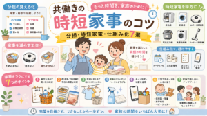 共働きの時短家事のコツ - 家事を減らす分担・時短家電・仕組み化7選