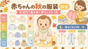 赤ちゃんの秋の服装の目安｜気温別の重ね着と寝るときの1枚