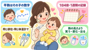 赤ちゃんの平熱と体温の測り方｜何度から発熱？受診の目安まで