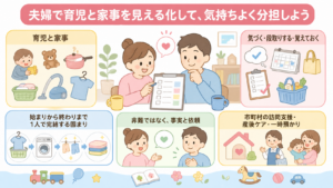 夫婦の育児分担の決め方｜名もなき家事の見える化と話し合いの手順