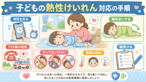 子供の熱性けいれん 対応の手順｜何分で救急車？やってはいけないことと再発の目安