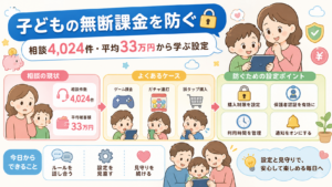 子どもの無断課金を防ぐ｜相談4,024件・平均33万円から学ぶ設定