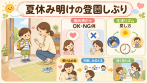 夏休み明けの登園しぶり対応｜朝の声かけOK・NG例と生活リズムの戻し方