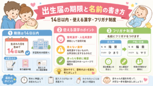 出生届の期限と名前の書き方｜14日以内・使える漢字・フリガナ制度
